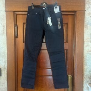 Calvin Klein Navy Blue Trouser Pants Body Fit 32L x 32W Slim Through Thigh